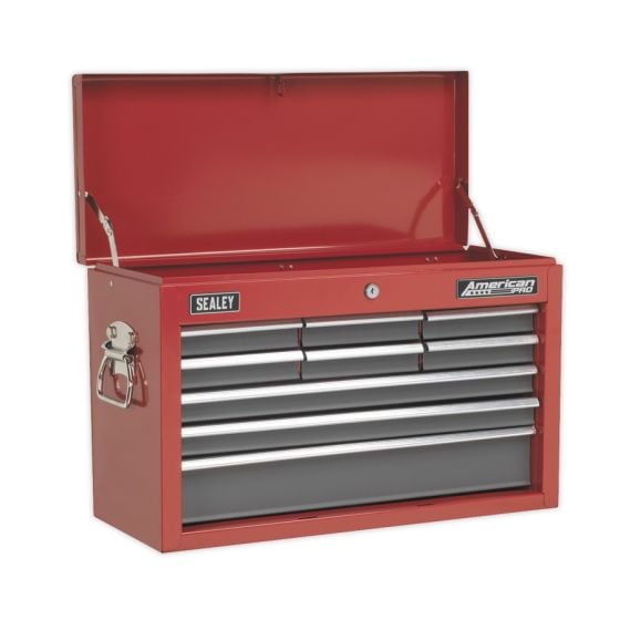 Topchest 9 Drawer with Ball Bearing Slides - Red/Grey Sealey Part No. AP22509BB