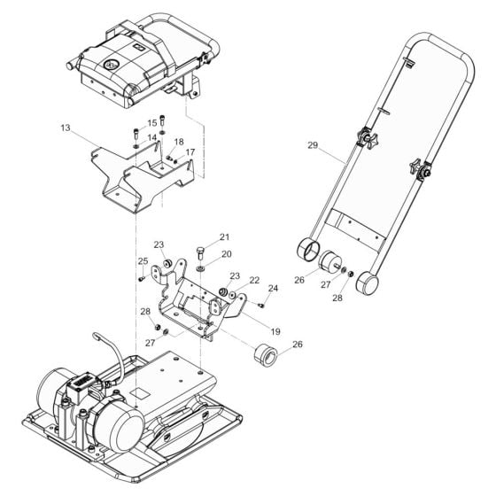 Handle Assembly for Wacker AP2560e Plate Compactor