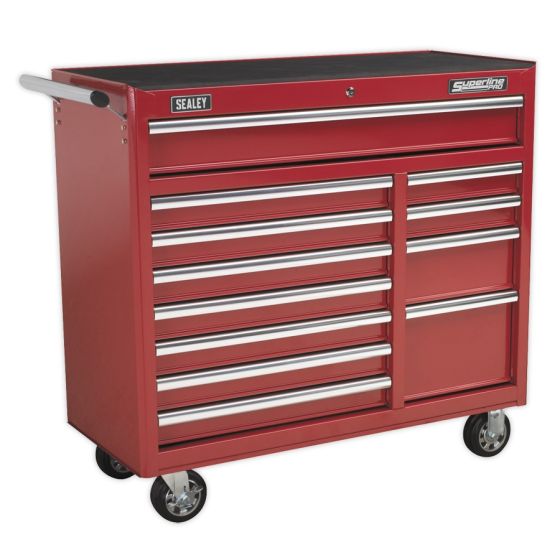 Rollcab 12 Drawer with Ball Bearing Slides Heavy-Duty - Red Sealey Part No. AP41120