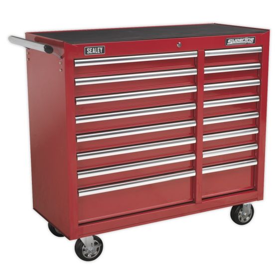 Rollcab 16 Drawer with Ball Bearing Slides Heavy-Duty - Red Sealey Part No. AP41169