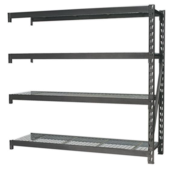 Heavy-Duty Racking Extension Pack with 4 Mesh Shelves 640kg Capacity Per Level Sealey Part No. AP6572E