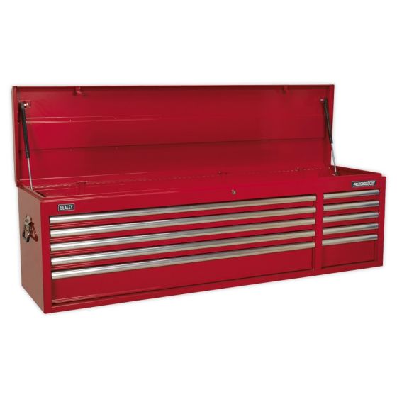 Topchest 10 Drawer with Ball Bearing Slides Heavy-Duty - Red Sealey Part No. AP6610