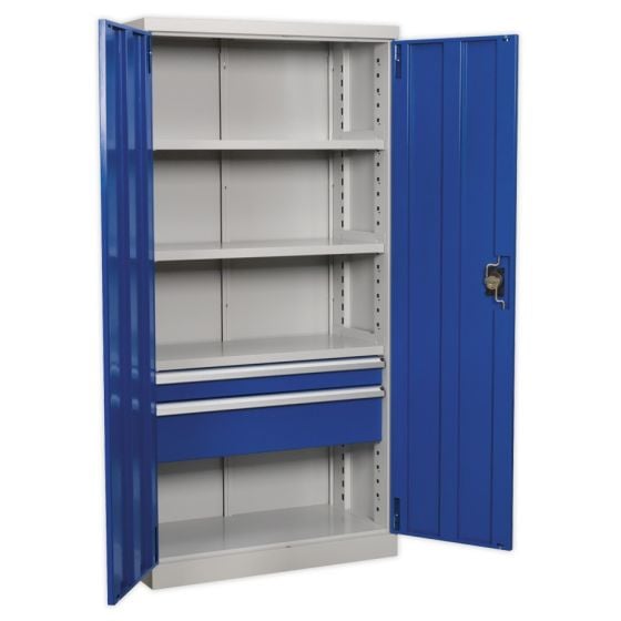 Industrial Cabinet 2 Drawer 3 Shelf 1800mm Sealey Part No. APICCOMBO2