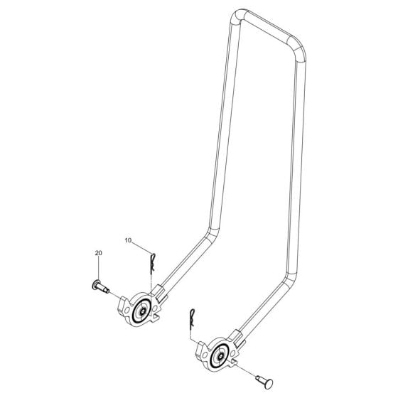 Guide Handle Assembly for Wacker APS1030we Forward Plate Compactor