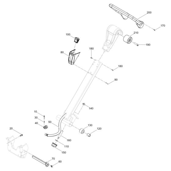 Center Pole Assembly for Wacker APU3050e Plate Compactor