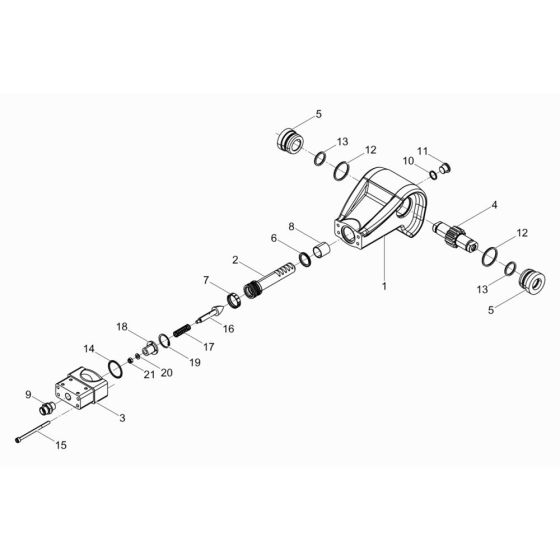 Center Pole Head Assembly for Wacker APU3050e Plate Compactor