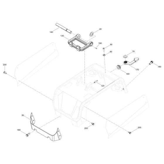 Frame Assembly for Wacker APU3050e Plate Compactor