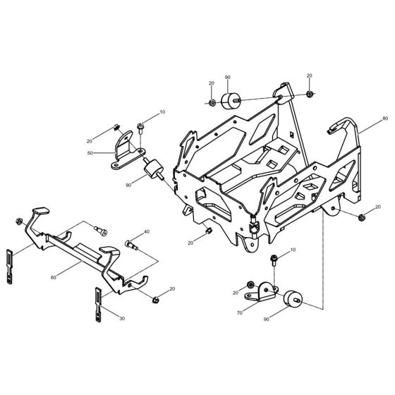 Battery Holder Assembly for Wacker APU3050e Plate Compactor