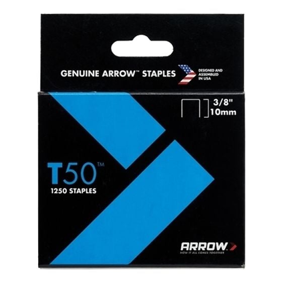 T50 Staples 10mm (3/8in) Box 1250 by Arrow - A50624