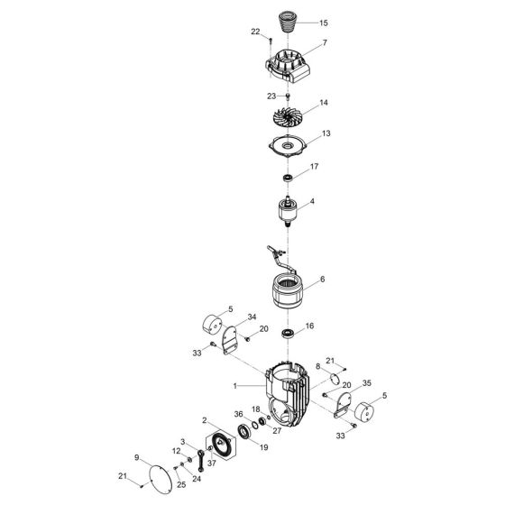 Crankcase Assembly for Wacker AS30e Trench Rammer