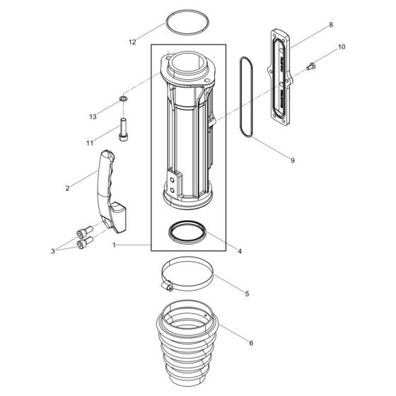 Guiding Cylinder Assembly for Wacker AS30e Trench Rammer