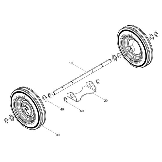 Wheel Assembly for Wacker AS50e Trench Rammer