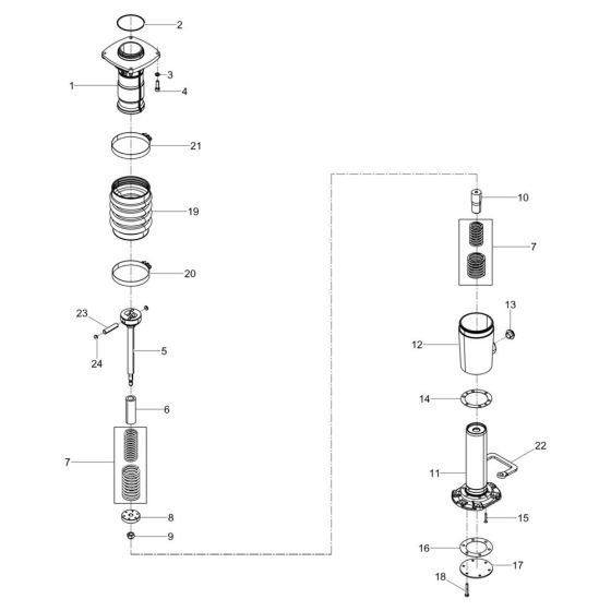 Guiding Cylinder Assembly for Wacker AS50e Trench Rammer