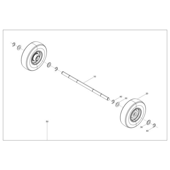 Wheel Assembly for Wacker AS62e Trench Rammer