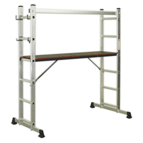 Aluminium Scaffold Ladder 4-Way EN 131 Sealey Part No. ASCL2