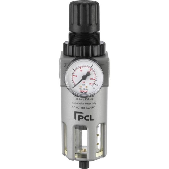 PCL Air Treatment Filter/Regulator 0-170 Psi/0-12 Bar, 1/2" Ports - ATC12