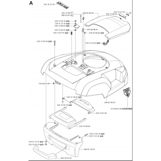 Cover Assembly for Husqvarna Automower 210C