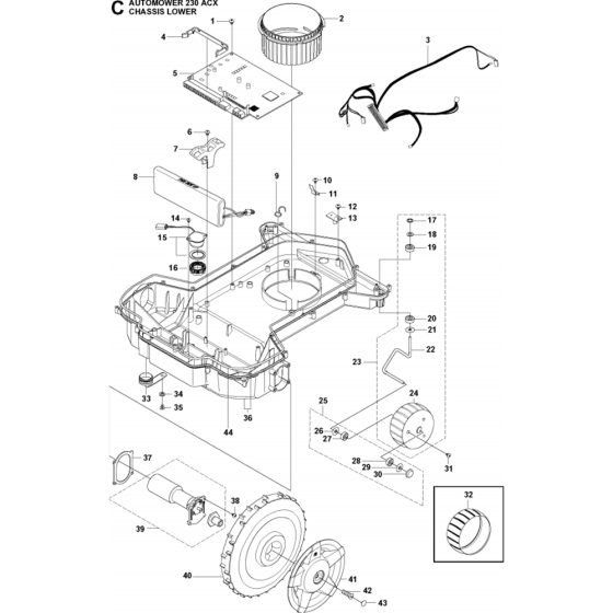 Chassis Lower Assembly for Husqvarna Automower 230 ACX