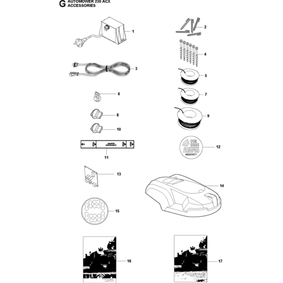 Accessories Assembly for Husqvarna Automower 230 ACX