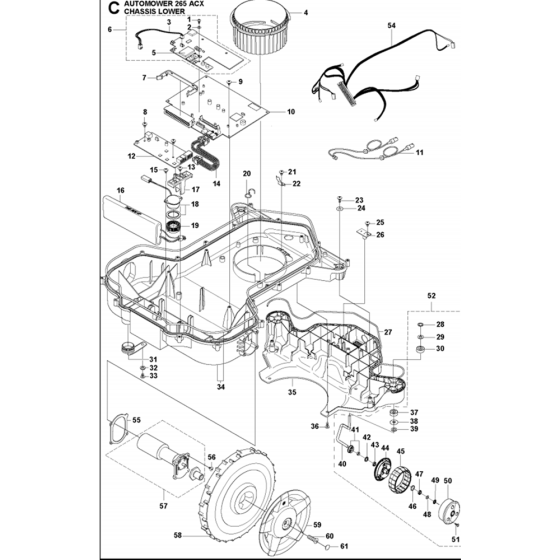 Chassis Lower Assembly for Husqvarna Automower 265 ACX