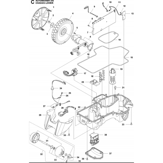 Chassis Lower Assembly for Husqvarna Automower 305