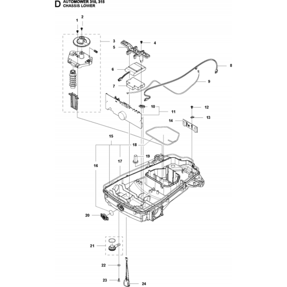 Chassis Lower Assembly for Husqvarna Automower 310