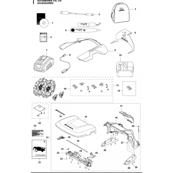 Accessories Assembly for Husqvarna Automower 310