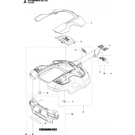 Cover Assembly for Husqvarna Automower 315