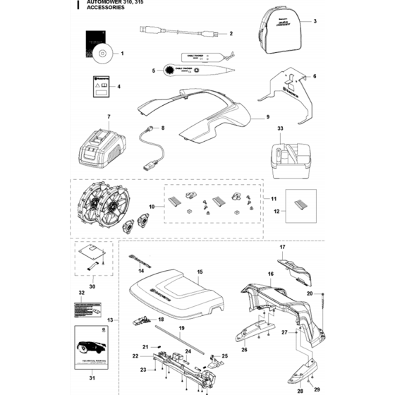 Accessories Assembly for Husqvarna Automower 315