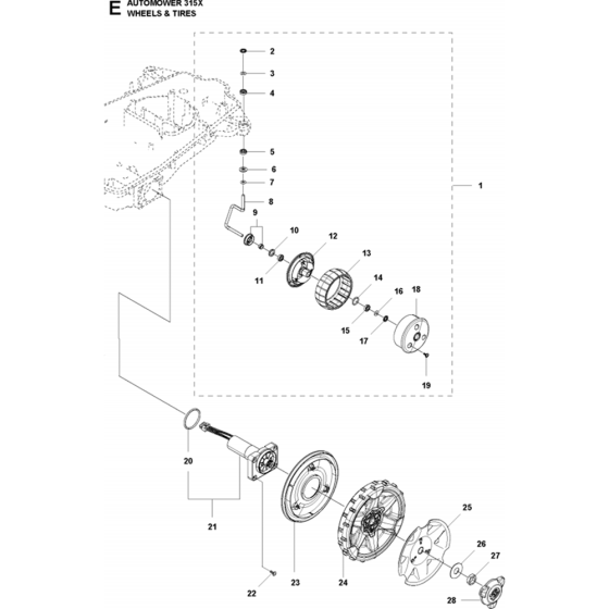 Wheels and Tires Assembly for Husqvarna Automower 315X