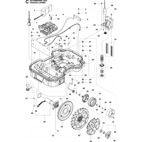 Chassis Lower Assembly for Husqvarna Automower 330X