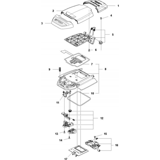 Center Consol Assembly for Husqvarna Automower 430XH