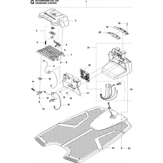 Charging Station Assembly for Husqvarna Automower 520