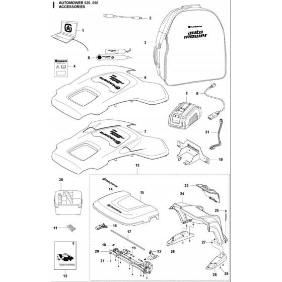 Accessories Assembly for Husqvarna Automower 520