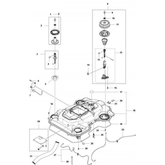 Chassis Upper Assembly for Husqvarna Automower 550H