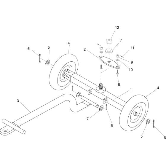 Axle Assembly for Altrad Belle Premier Superior 300 350 400 Site Mixer