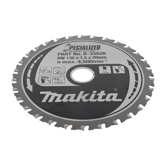 Makita TCT Specialized Circular Saw Blade 136mm for Metal - OEM No. B-33526