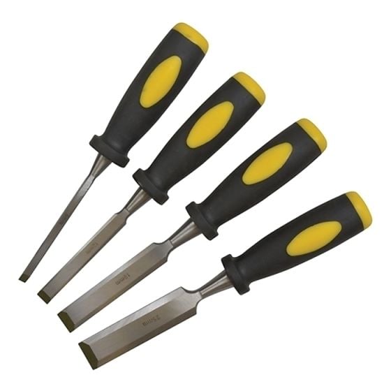 Chisel Set Double Colour Handle Set of 4: 6, 12, 19 & 25mm by BlueSpot - 28004