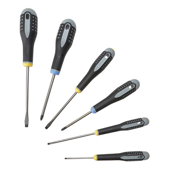 BE-9882 ERGO Screwdriver Set 6 Piece SL/PZ by Bahco - BE-9882