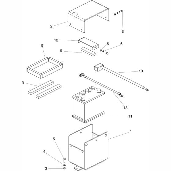 Battery Holder Assembly for Altrad Belle RPC35 Reversible Plate