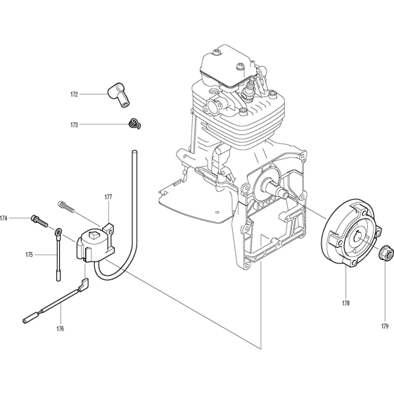 Ignition and Flywheel Assembly for Makita BBX7600 Leaf Blower