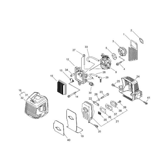 Air Filter, Muffler for ECHO BCLS-510ES Brushcutter