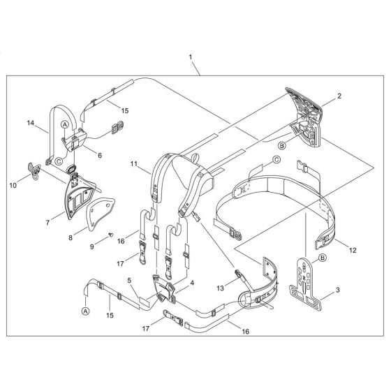 Harness for ECHO BCLS-520ES Brushcutter