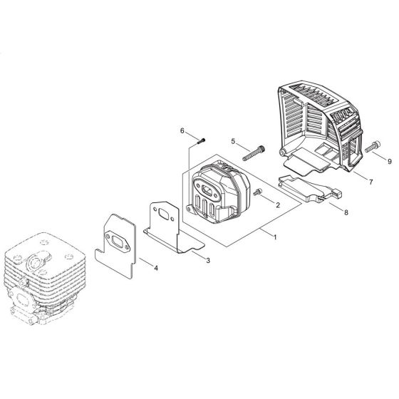 Muffler for ECHO BCLS-520ES Brushcutter