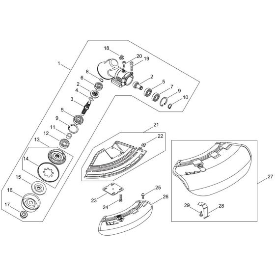 Gear Case, Shield (S/N: 000001-001706) for ECHO BCLS-580 Brushcutter