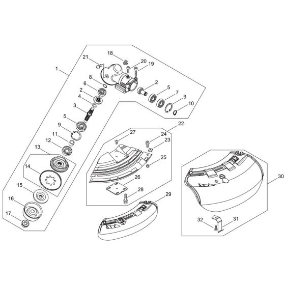 Gear Case, Shield (S/N: 001707-999999) for ECHO BCLS-580 Brushcutter