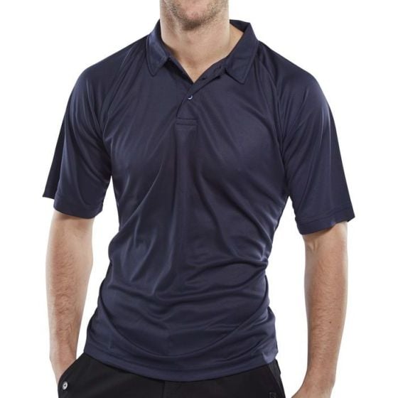 B-Cool Polo Shirt Moisture Absorbing & Anti-Perspiring Fabric Navy Blue XL