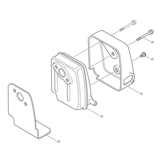 Muffler Assembly for Makita BCX2500 Brushcutter