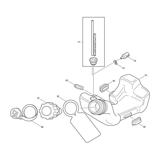 Fuel Tank Assembly for Makita BCX2500 Brushcutter