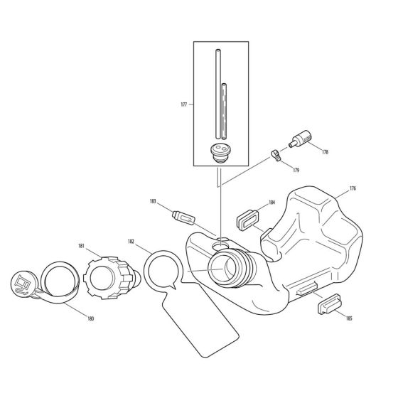 Fuel Tank Assembly for Makita BCX2510 Brushcutter